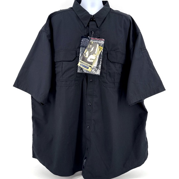 5.11 Tactical Shirt Men's 4XL Short Sleeve dark Navy Cotton Duty Work Shirt - Picture 2 of 10